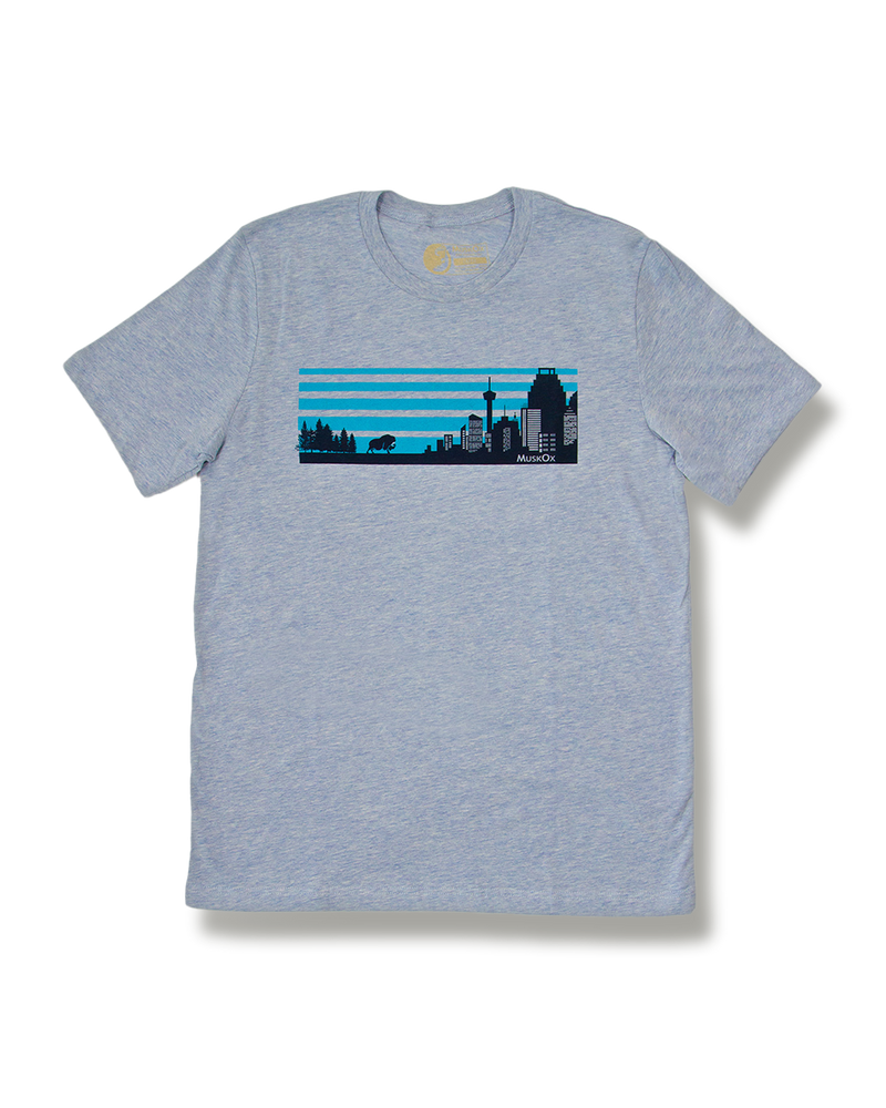 MuskOx Outdoor  Apparel Skyline Blue and Grey Tee