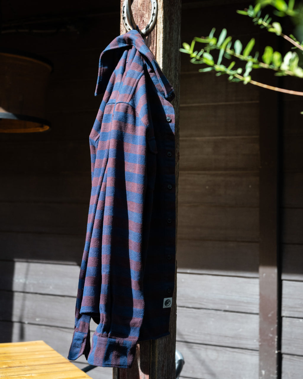American-Made Flannel Shirt for Men in Brown and Blue