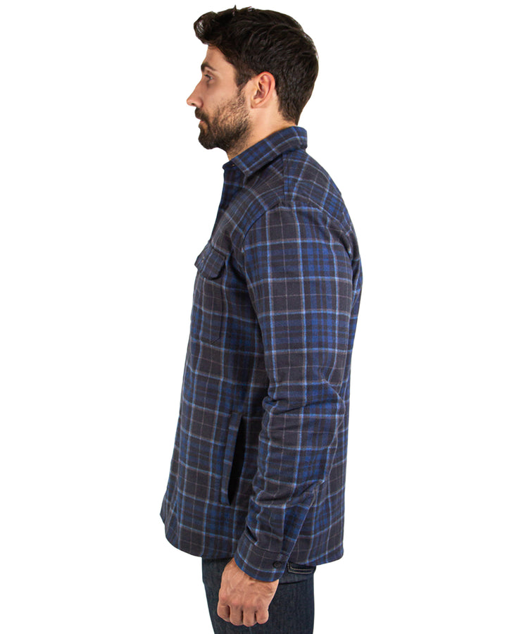 Yukon Flannel Shirt Jacket in Navy Plaid, 100% Cotton Flannel for Men by MuskOx Flannels