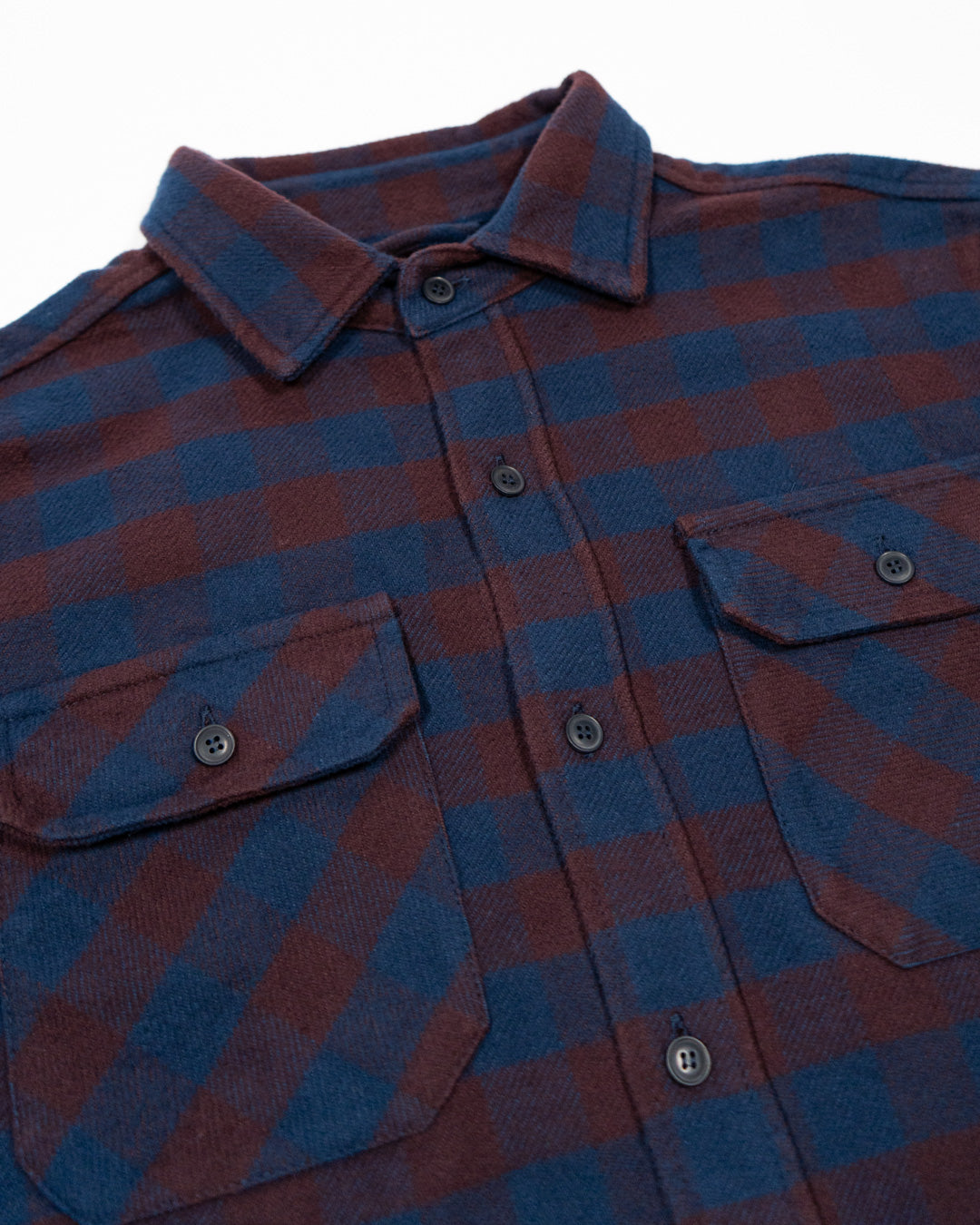 American-Made Flannel Shirt for Men in Brown and Blue