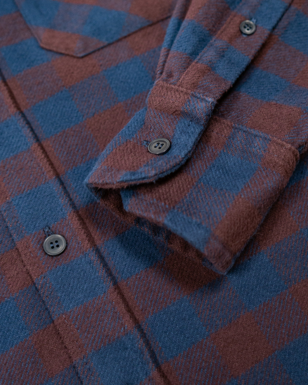 American-Made Flannel Shirt for Men in Brown and Blue