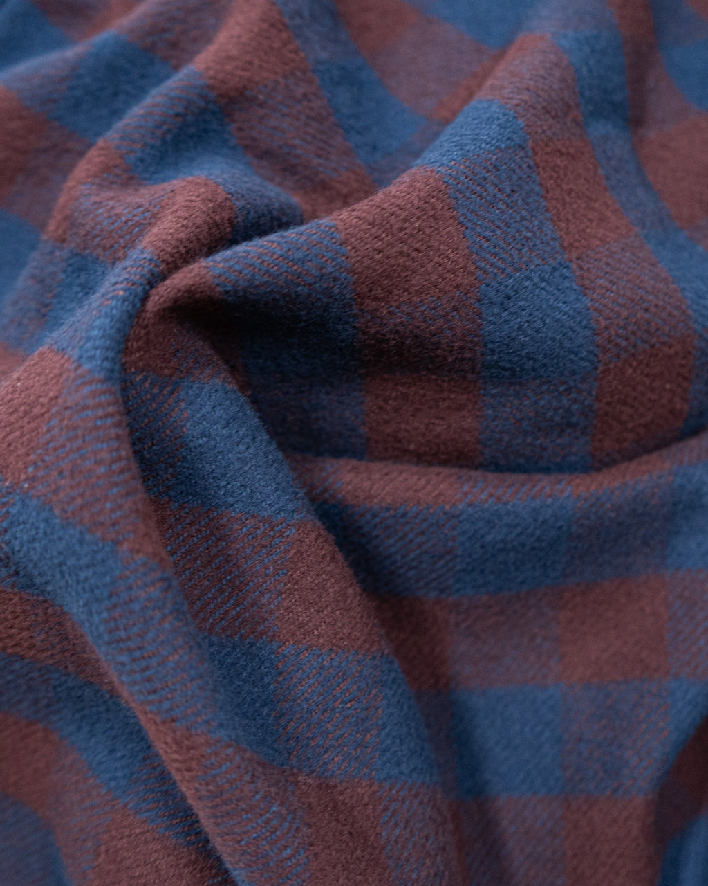 American-Made Flannel Shirt for Men in Brown and Blue