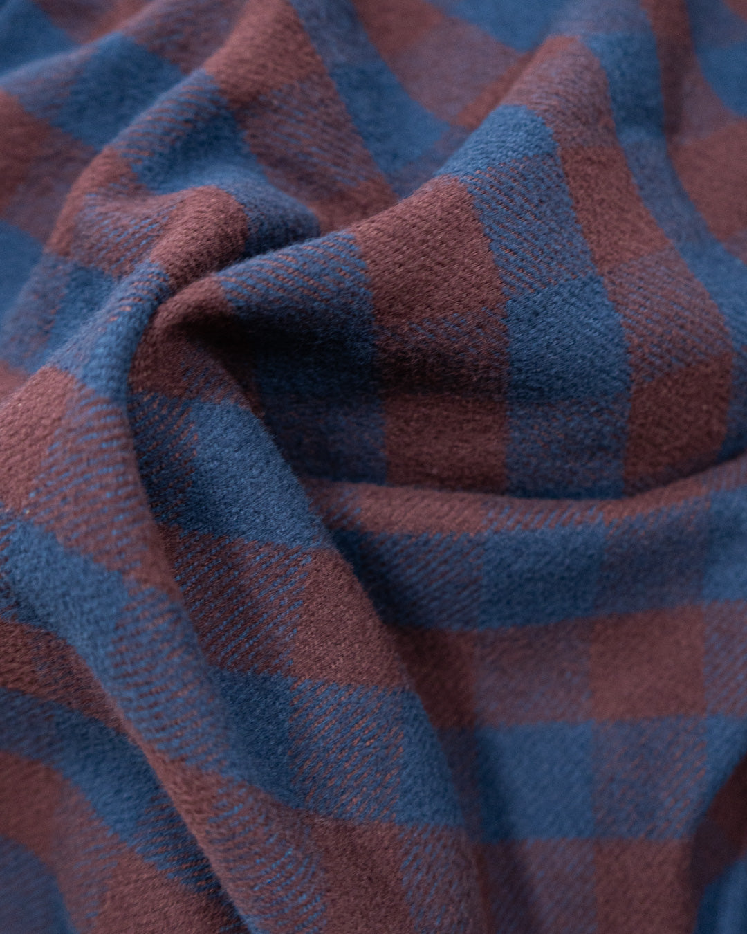 American-Made Flannel Shirt for Men in Brown and Blue