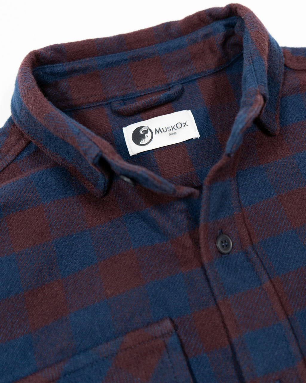American-Made Flannel Shirt for Men in Brown and Blue