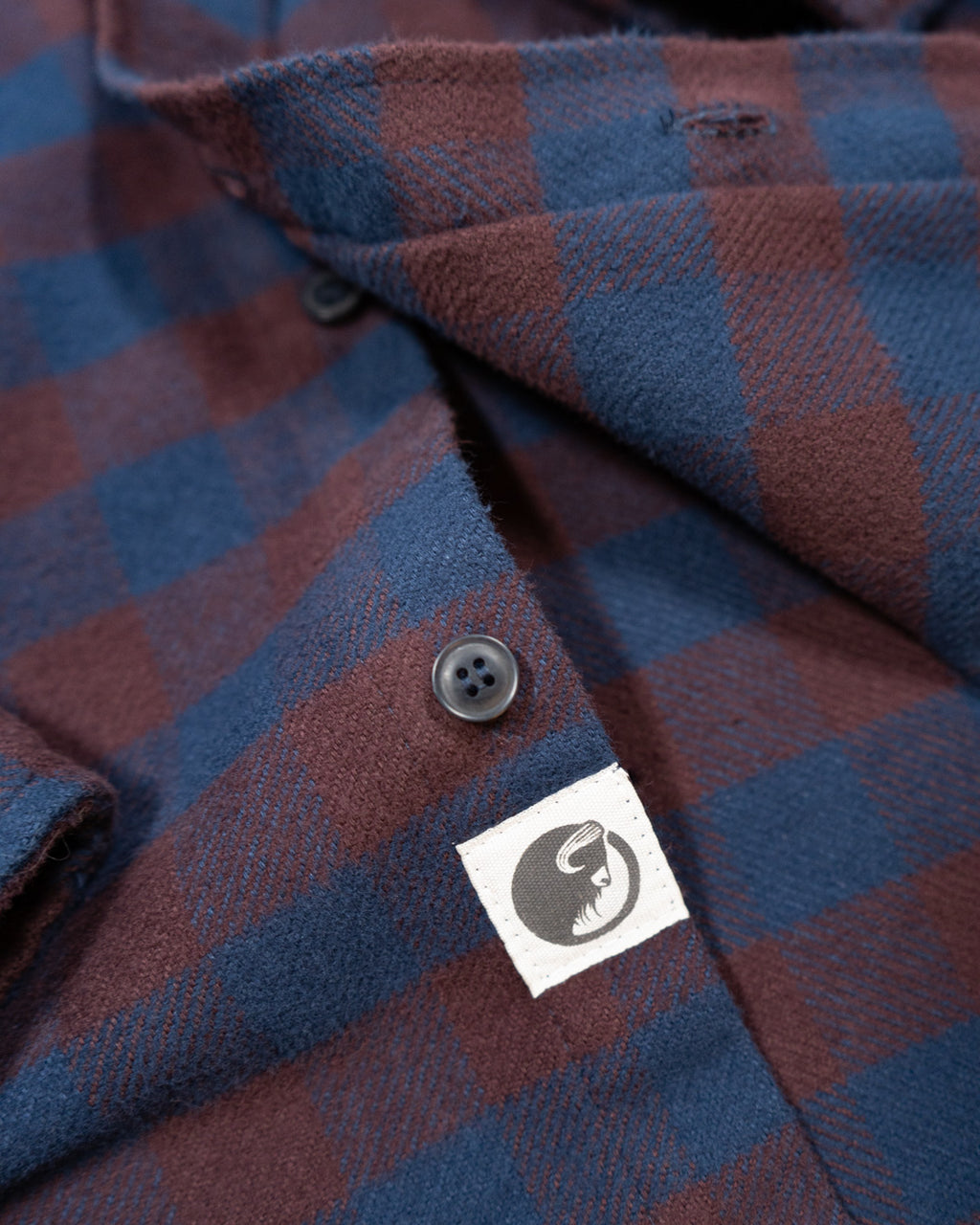 American-Made Flannel Shirt for Men in Brown and Blue