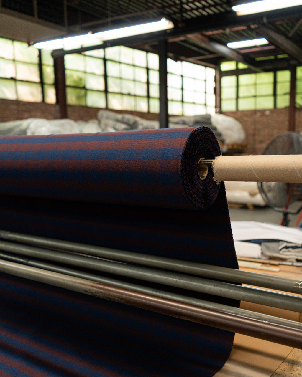 American-Made Flannel Fabric for Men in Brown and Blue