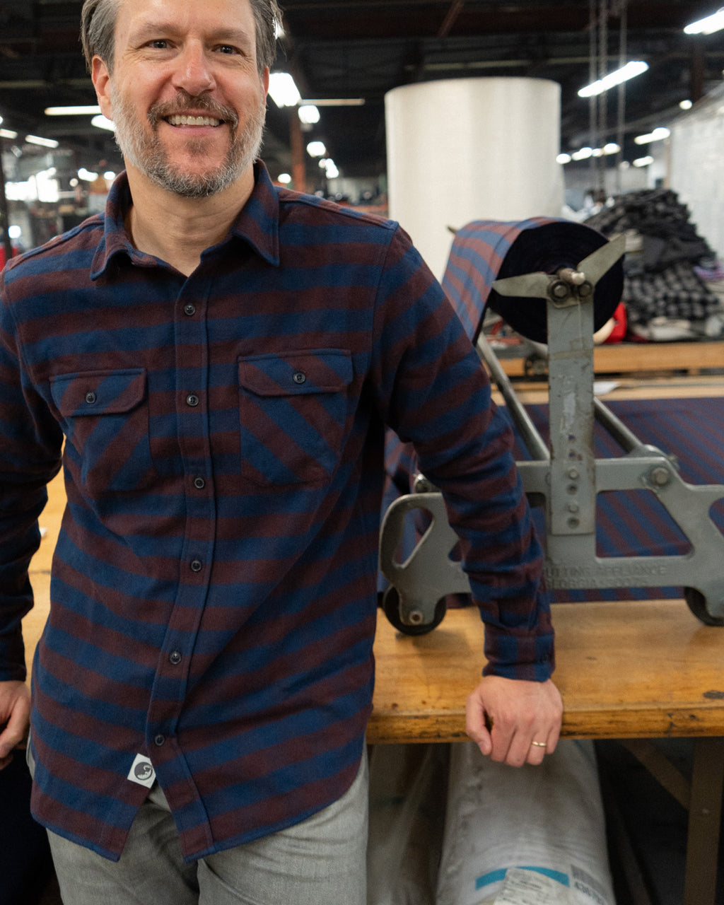 American-Made Flannel Shirt for Men in Brown and Blue