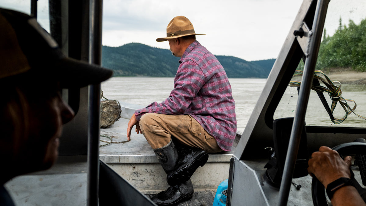 Man in Boat in MuskOx Grand Flannel