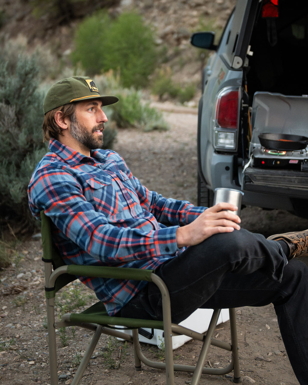 Grand Flannel in Blue Plaid, 100% Cotton Flannel for Men