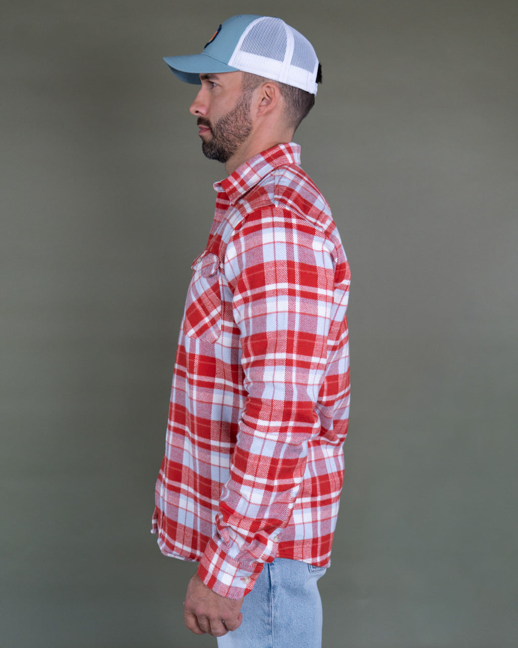 Soft Flannel Shirt for Men, 100% Cotton Flannel in Cayenne Red Plaid