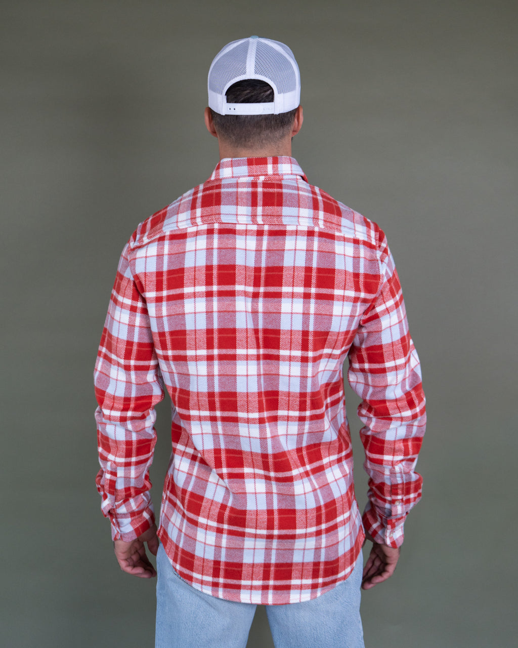 Soft Flannel Shirt for Men, 100% Cotton Flannel in Cayenne Red Plaid