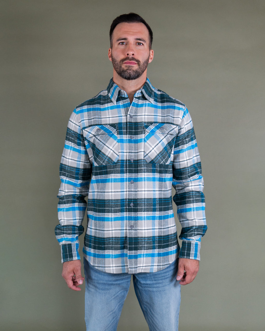 Soft Flannel Shirt for Men, 100% Cotton Grand Flannel, Pine