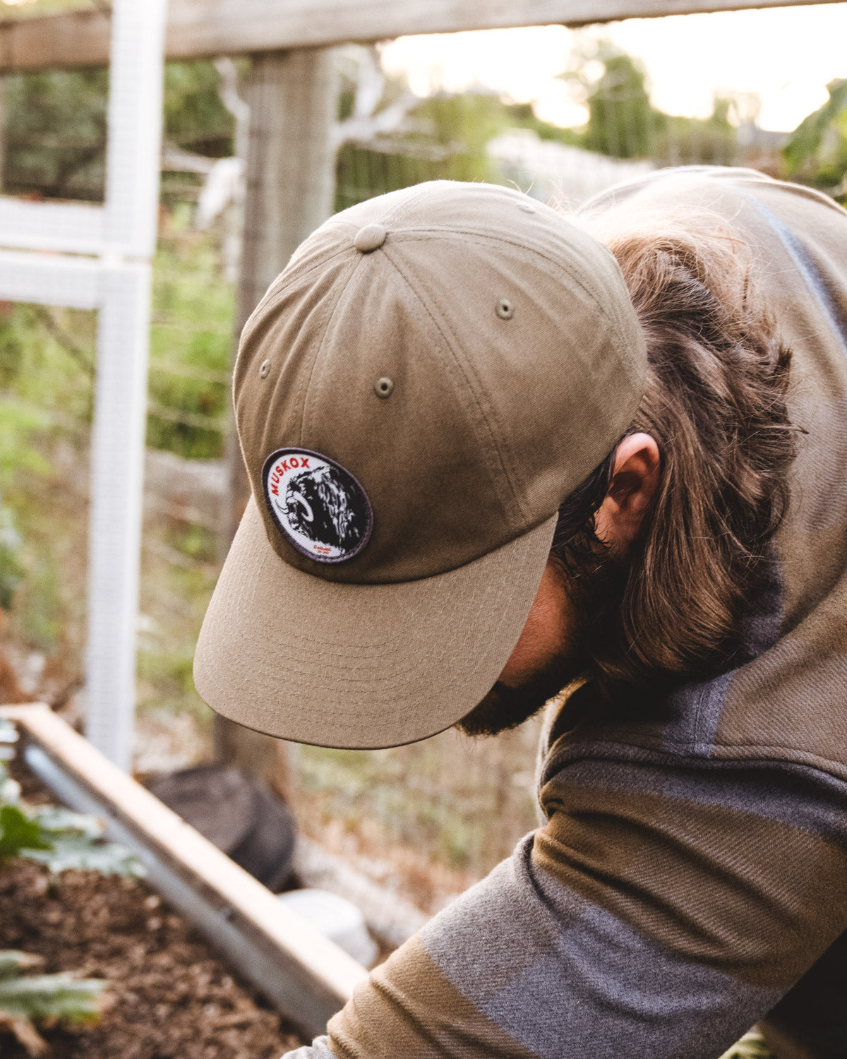 MuskOx Logo Patch Hat, Cotton Twill Chino Hat with Strap, Embroidered in USA