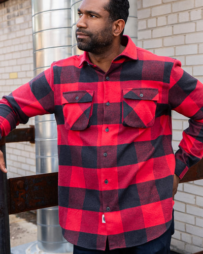 Relaxed Flannel, Giant Gingham in Vermillion