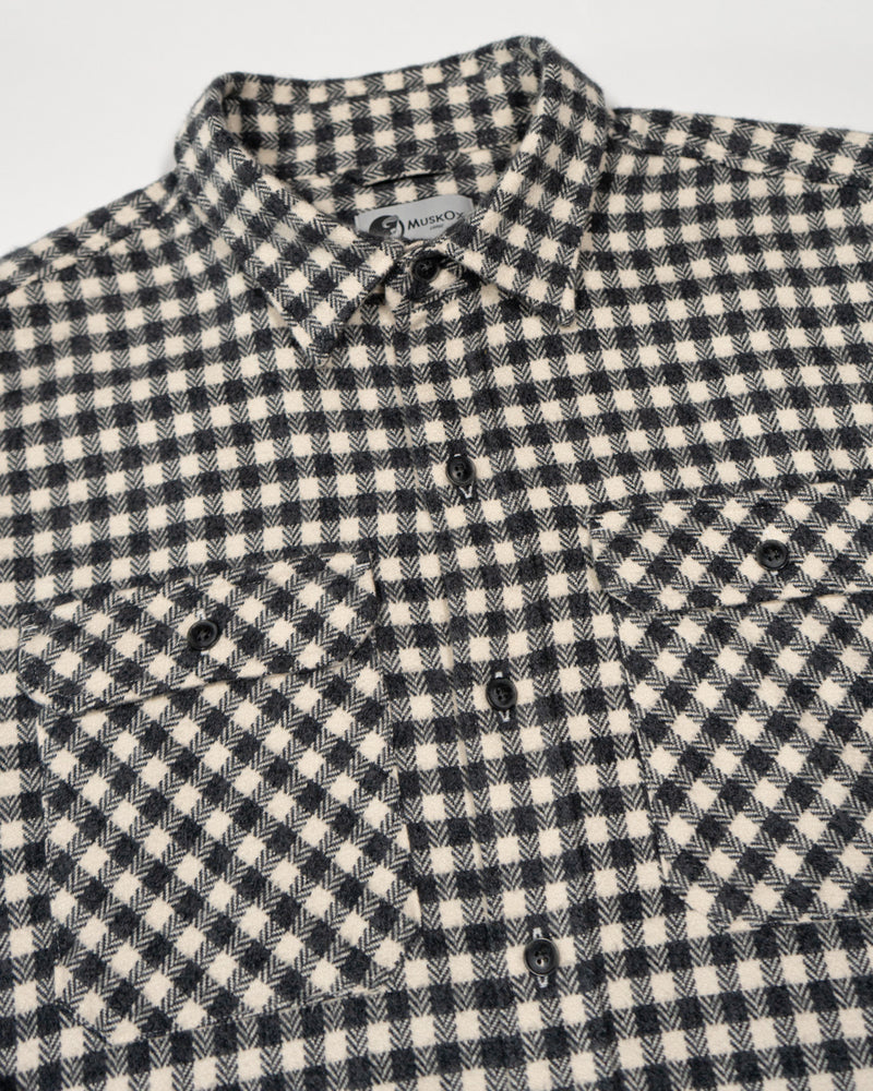 Grand Flannel in Iron Ore, Herringbone Cotton Flannel for Men