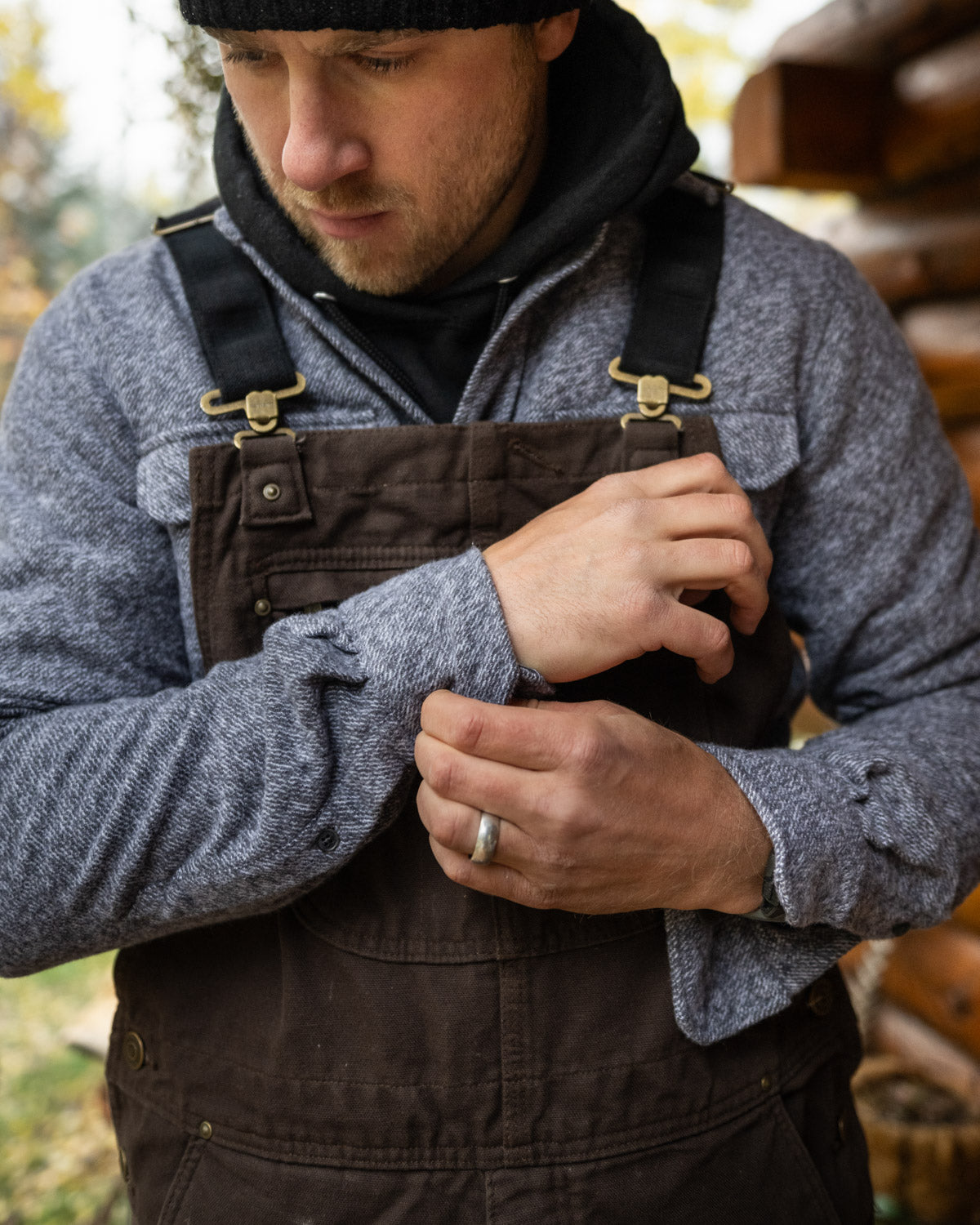 The Grand Flannel in Steel Grey and Slate by MuskOx Flannels, 100% Heavyweight Cotton Flannel Shirt for Men
