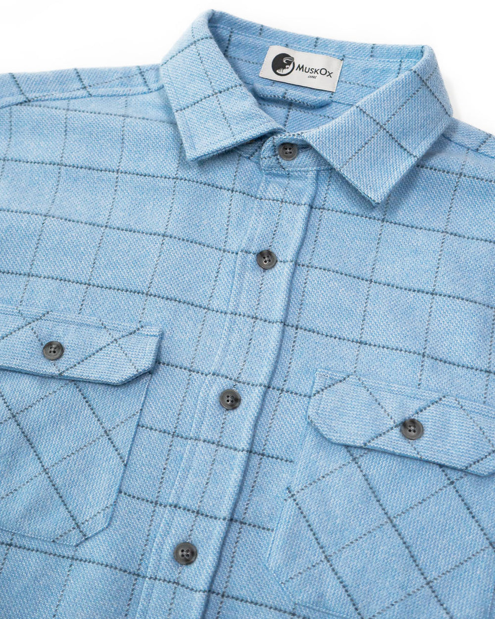 Grand Flannel Shirt for Men in Glacier Blue by MuskOx Flannels