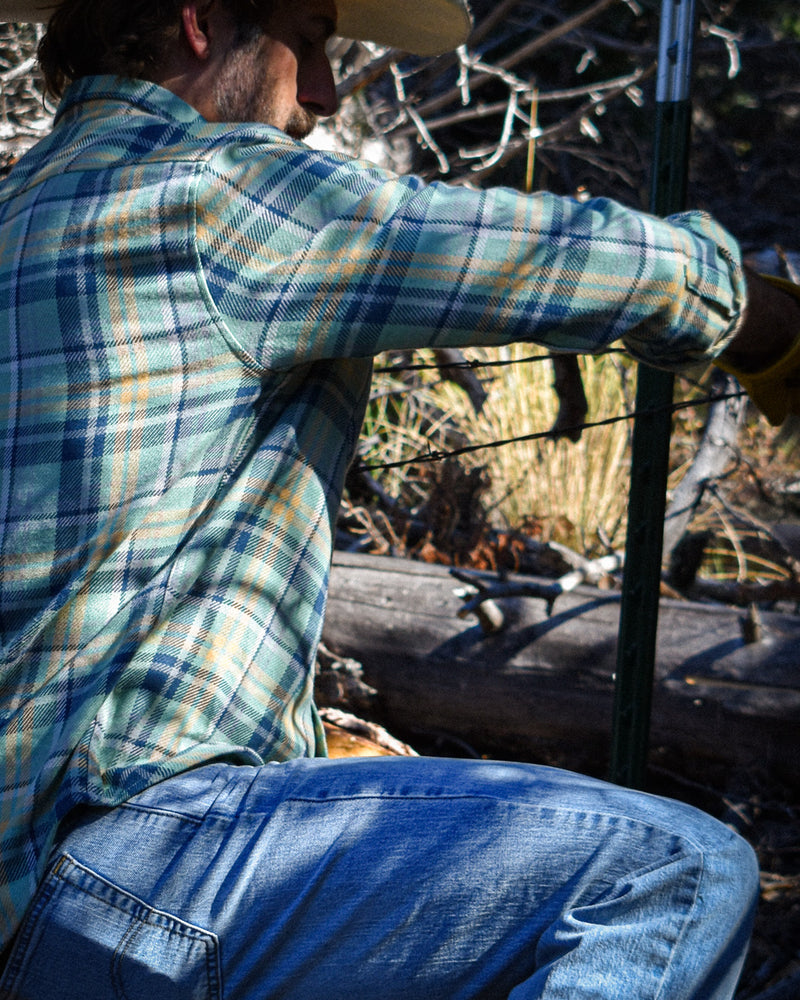 Midweight Cotton Flannel for Men, Unbrushed Finish