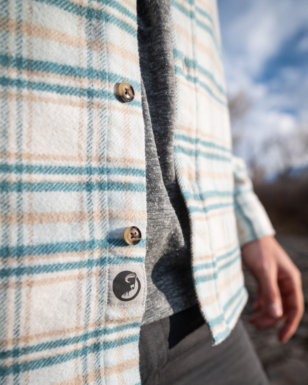 Grand Flannel Shirt for Men, 100% Cotton Heavyweight Flannel Shirt in Blue and Yellow Plaid