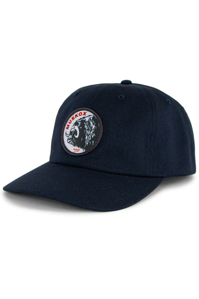 MuskOx Logo Patch Hat in Navy, Cotton Twill Chino Hat with Strap, Embroidered in USA