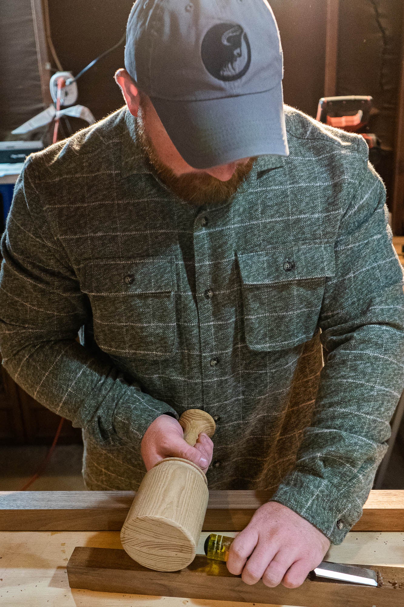 Relaxed fitting flannel shirt in moss for men by MuskOx Flannels, made with 100% heavyweight cotton