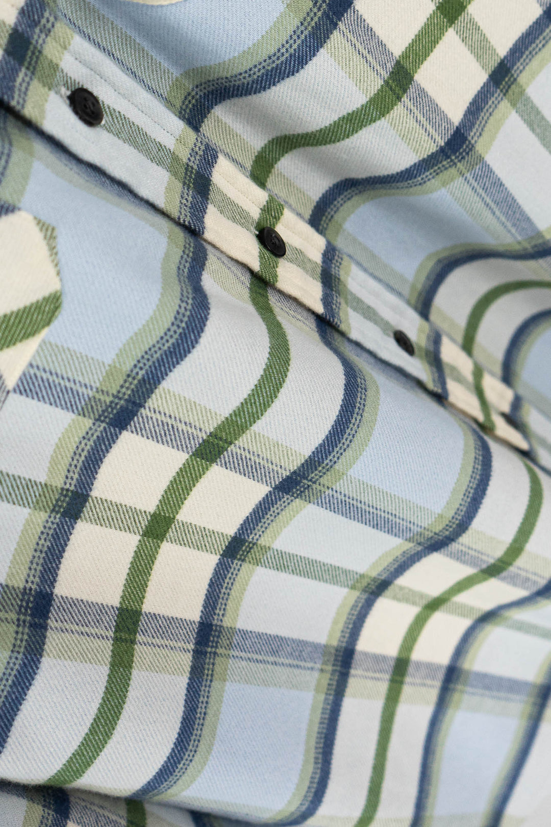 4.7 Ounce Cotton Flannel Shirt for Men in Light Blue Plaid