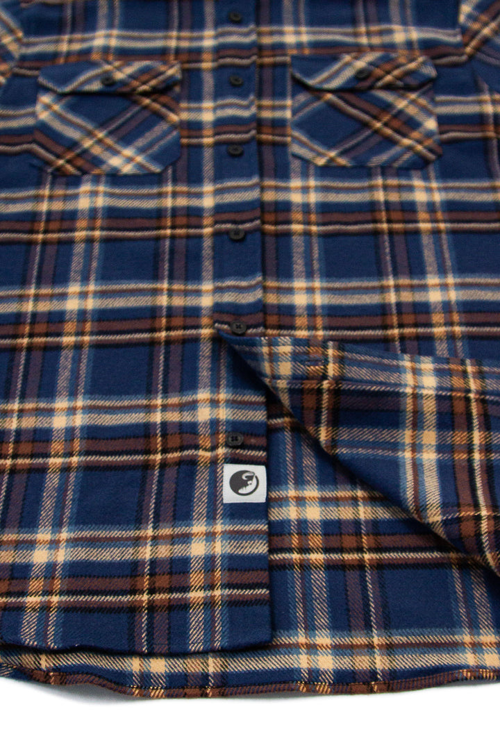 Field Grand Flannel in Pecan, 100% Cotton Flannel for Men by MuskOx Flannels