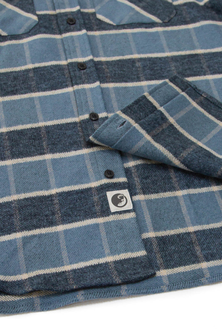 Grand Flannel in Ocean Blue, 100% Cotton Flannel Shirt for Men by MuskOx
