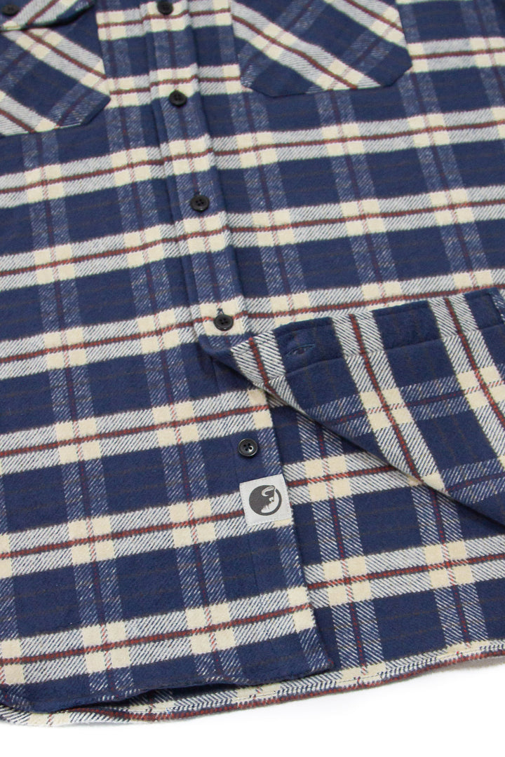 Grand Flannel in Navy Plaid, 100% Cotton Flannel Shirt for Men by MuskOx