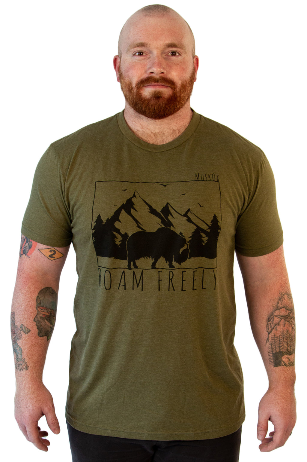 MuskOx Outdoor Apparel Roam Freely Green Tee