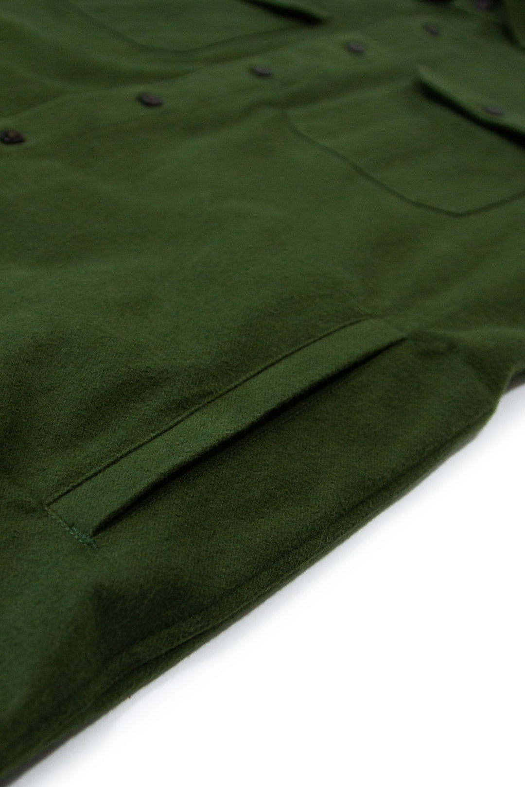 MuskOx Clothing The Yukon Flannel Shirt Jacket, Green. Green Flannel Shirt Jacket. 100% Cotton, Durable Flannel Shirt. Our flannels are made of a heavy duty cotton twill with a soft brushed finish so you can be prepared for any adventure without sacrificing comfort. Since we want you to be built for every occasion, we've included two secure chest pockets and side pockets for you to bring your vitals along.