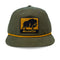 MuskOx Outdoor Apparel, Green Rope and Patch Hat with Gold Accents