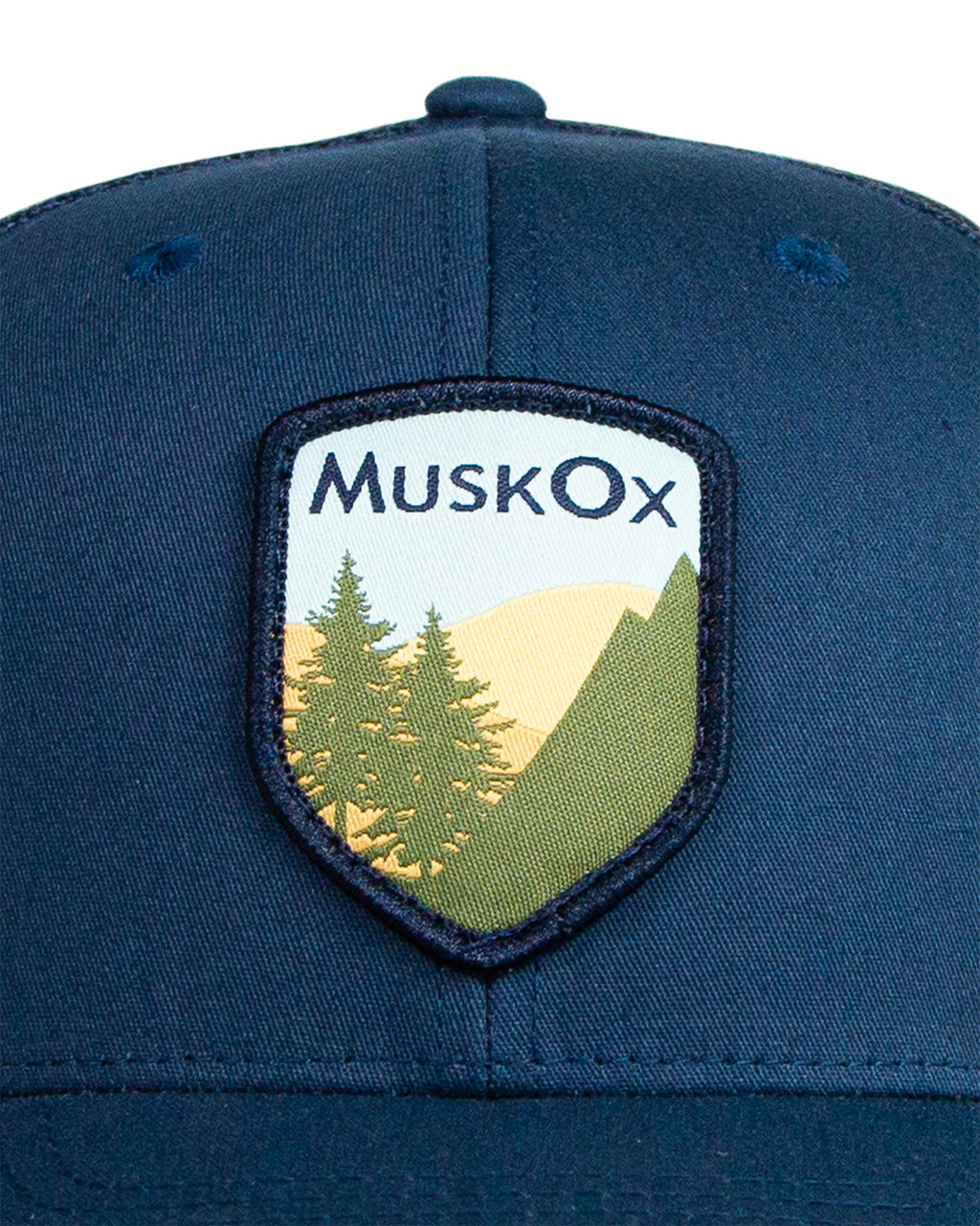 MuskOx Outdoor Apparel Patch Adjustable Trucker Hat in Navy