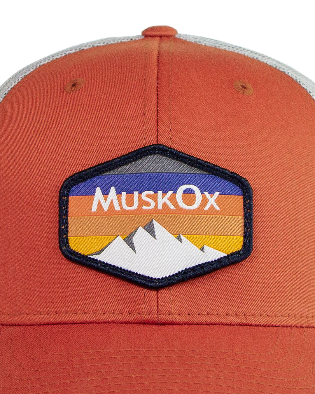 MuskOx Outdoor Apparel Mountain Adjustable Trucker Hat in Ember