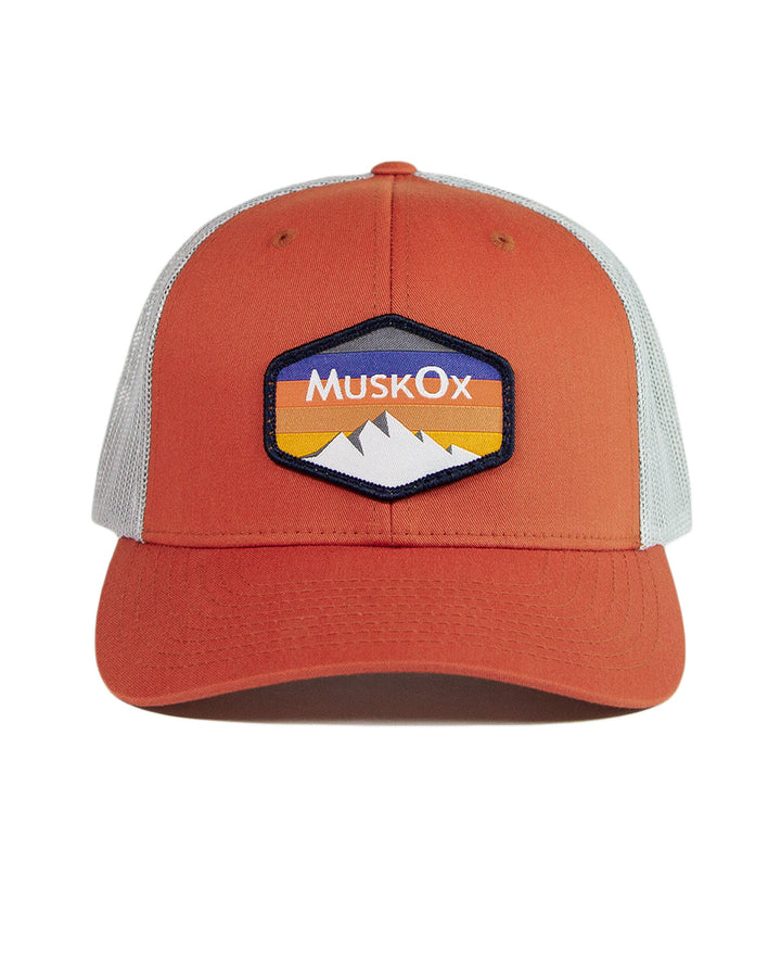 MuskOx Outdoor Apparel Mountain Adjustable Trucker Hat in Ember