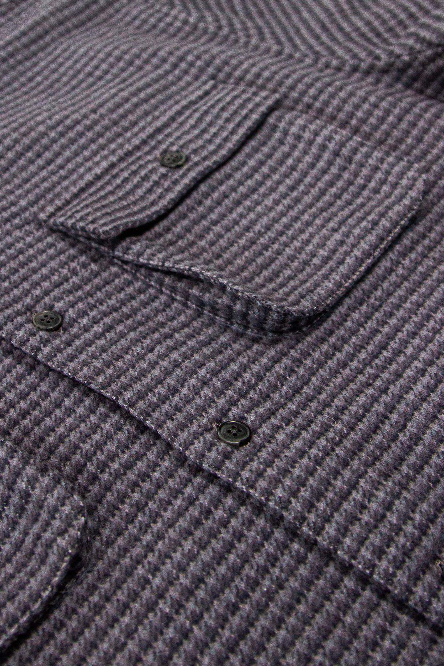 Relaxed fitting charcoal grey flannel shirt for men by MuskOx Flannels, made with 100% heavyweight cotton