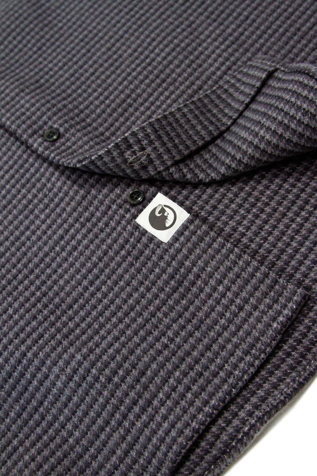 Relaxed fitting charcoal grey flannel shirt for men by MuskOx Flannels, made with 100% heavyweight cotton