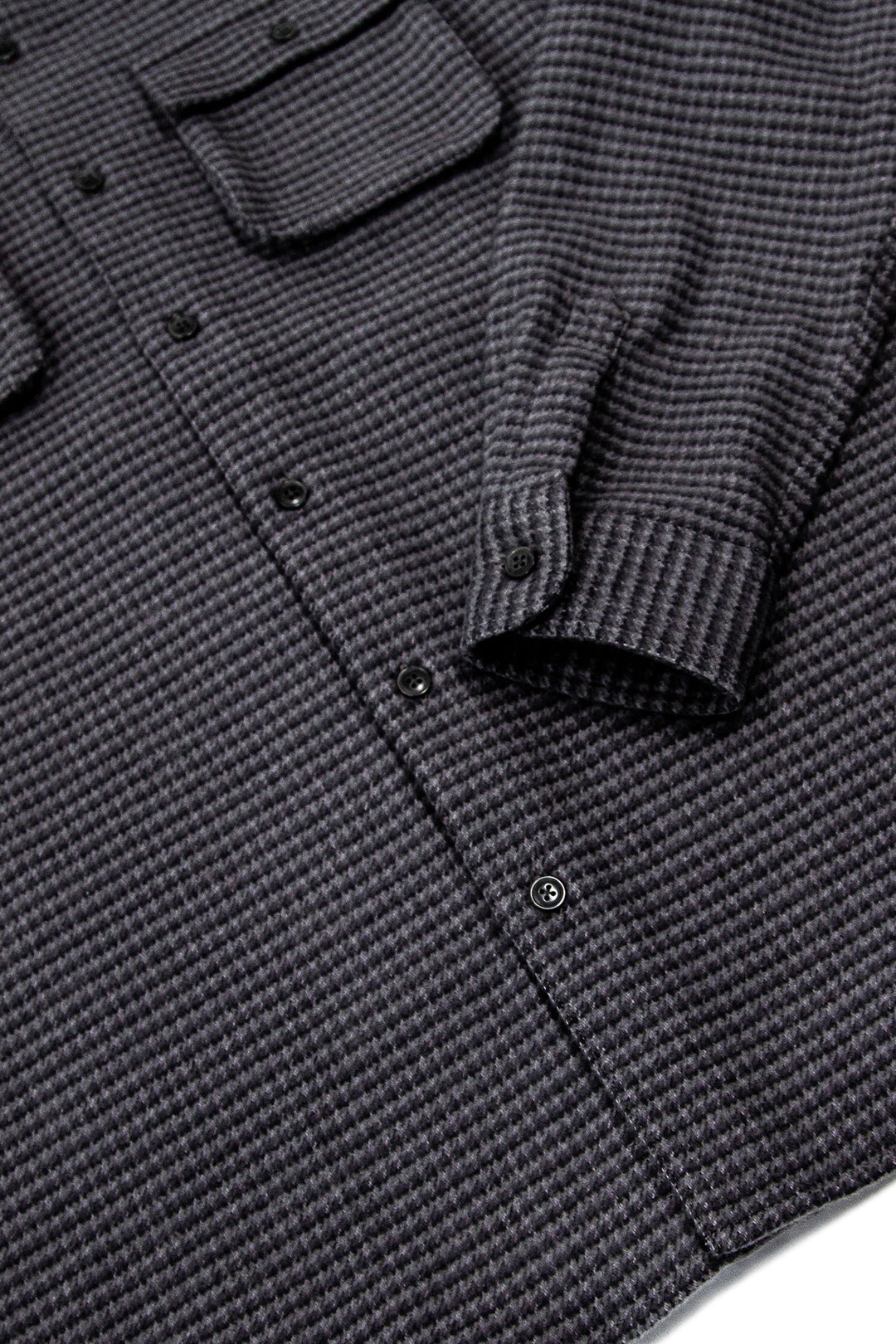 Relaxed fitting charcoal grey flannel shirt for men by MuskOx Flannels, made with 100% heavyweight cotton