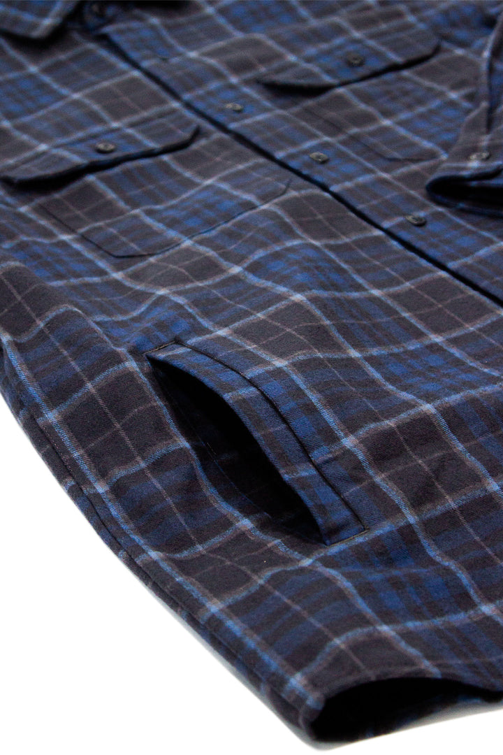 Yukon Flannel Shirt Jacket in Navy Plaid, 100% Cotton Flannel for Men by MuskOx Flannels