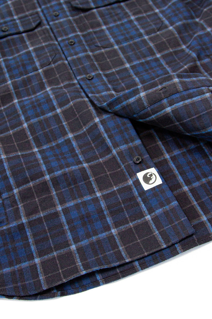 Yukon Flannel Shirt Jacket in Navy Plaid, 100% Cotton Flannel for Men by MuskOx Flannels